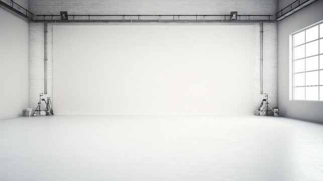 White room with studio backdrop background