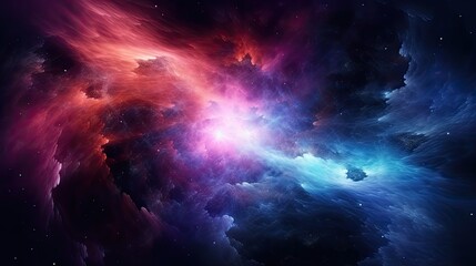Colorful space galaxy cloud nebula stary night cosmos universe science astronomy supernova background wallpaper, generative ai