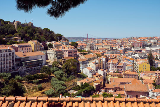 View of Lisbon, Portugal, from Miradouro da Gra&ccedil;a.