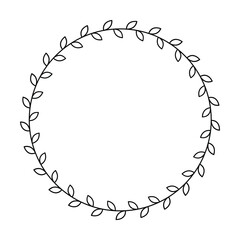 Floral circle border design rounded flower frame ring for decoration ornament in vector illustration