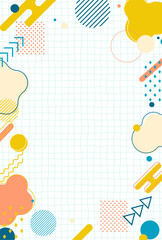 背景イラスト_メンフィス_パステルカラー