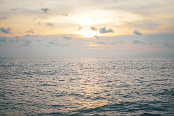 Beautiful sunset above the ocean with cloud. 