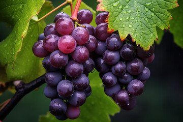 a bunch of grapes on a tree, a picture, pixabay, renaissance, grayish, thick and dense vines, trio, rain lit, recipe, background image, glazed