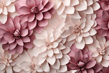A seamless pattern showcases a cascade of soft petals, arranged in a harmonious and balanced composition. The petals, with their gentle curves and graceful lines, create a soothing 