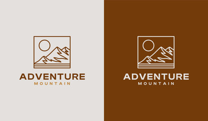 Simple Mountain Logo. Universal creative premium symbol. Vector sign icon logo template. Vector illustration