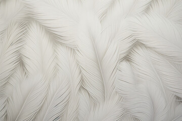 Obraz premium Against a clean and monochromatic background, a minimalist texture presents a pattern of minimalist feathers, each characterized by a few essential lines and shapes. 