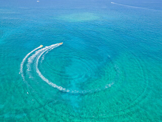 boats on crystal clear water Cyprus © Marcin