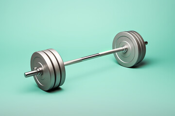 isolated Barbell on a mint background