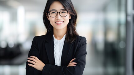 portrait of a businesswoman with glasses