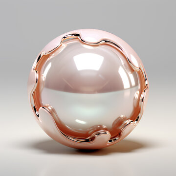 A rose colored pearl in a beautiful spherical peel