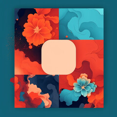 Instagram Background 4 Colours in Cartoonstyle