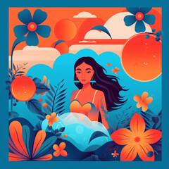 Obraz na płótnie Canvas Instagram Background 4 Colours in Cartoonstyle