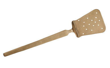 Meat spatula made of brass. Transparent background.