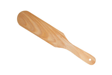 Wooden small spatula, kitchen tool. Transparent background.