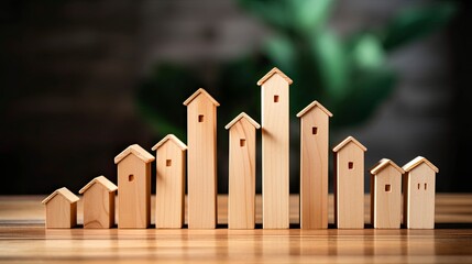 Real estate property home house on the table price chart, Generative AI