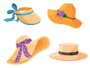 Summer hat. Vector illustration. Sun hat wear, celebration of style under sun Summer headwear, architect of shadow in heat A beach hat, symbol of serene afternoons by shore A summer hat, testament