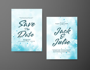 Save the date with watercolor background. Design for your invitation.