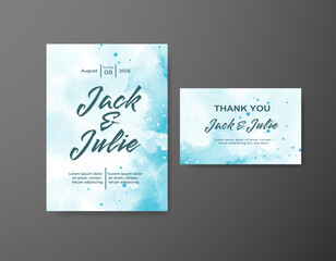 Save the date with watercolor background. Design for your invitation.