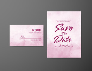 Save the date with watercolor background. Design for your invitation.