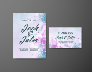 Save the date with watercolor background. Design for your invitation.