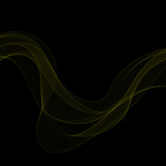 Golden waves on a black background. Abstract vector. eps 10
