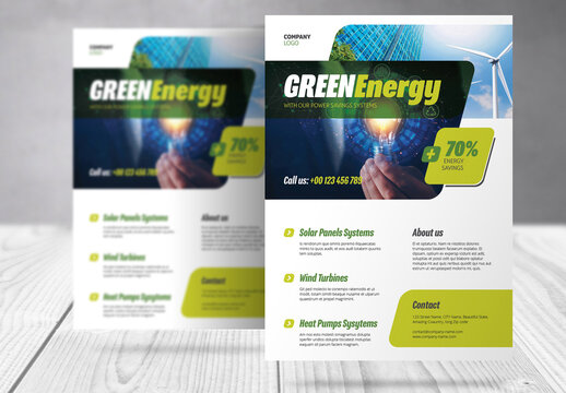 Green Energy Flyer with Green  Accents