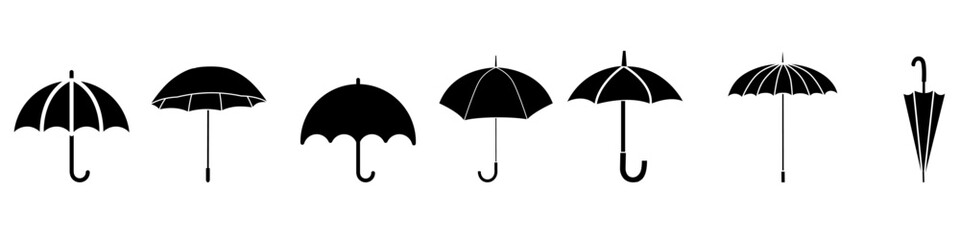 Umbrella icon vector set. rain illustration sign collection. weather symbol or logo.