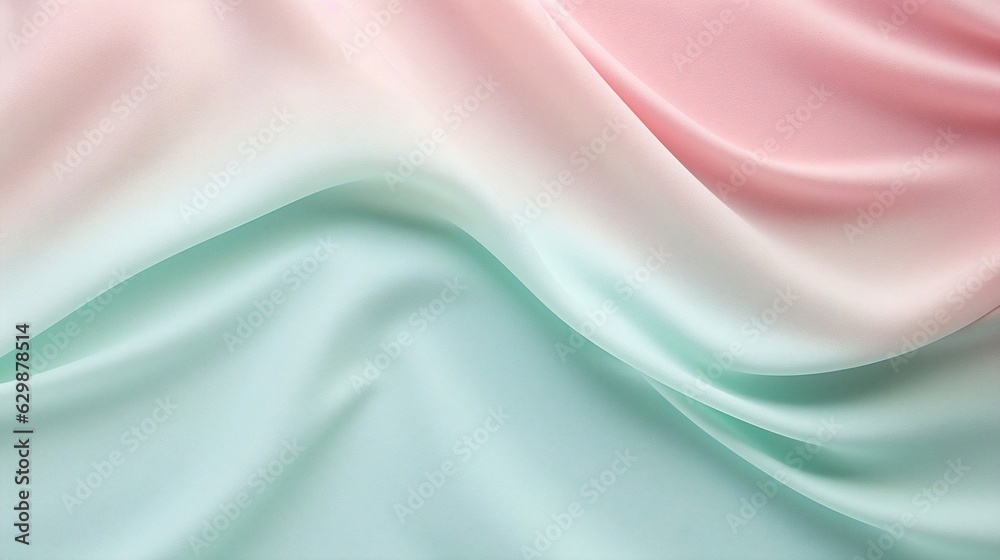 Poster generative ai : abstract pastel pink and mint green wave modern soft luxury texture with smooth and 
