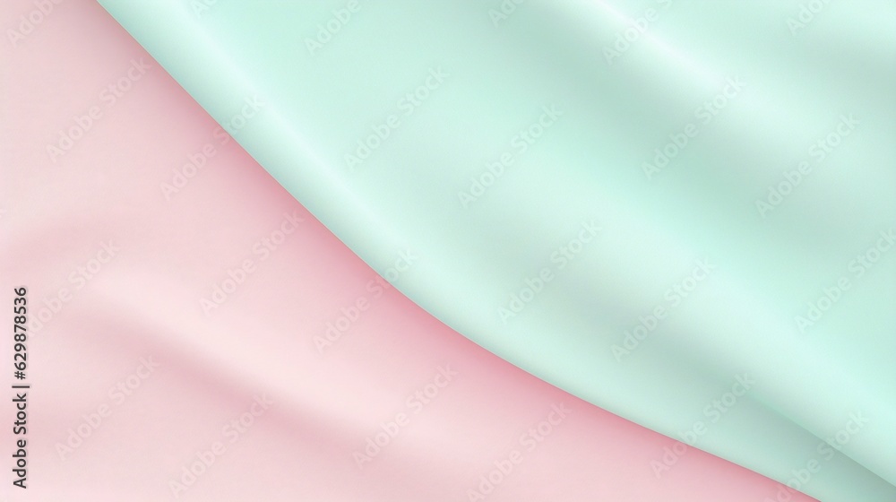 Leinwandbilder Generative AI : Abstract Pastel Pink and Mint Green wave modern soft luxury texture with smooth and clean vector subtle background illustration.