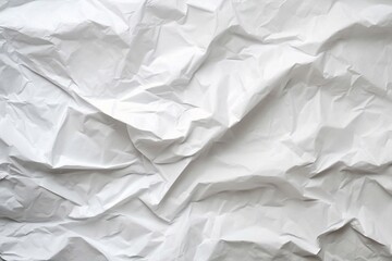 Generative AI : Recycled crumpled white paper texture or paper background for design with copy space for text or image