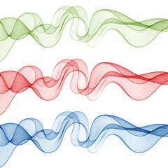 Set of colored waves. Vector abstract wave patterns. eps 10