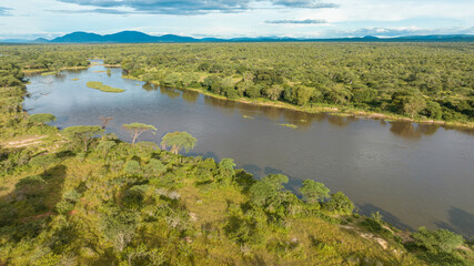 Fototapeta na wymiar Aerial view of Nyerere national Park in Tanzania