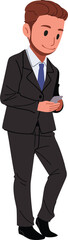 Businessman using smartphone illustration
