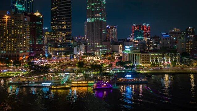 Sai Gon Water bus in Bach Dang park, Ho Chi Minh City, Viet Nam