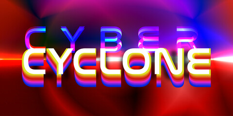 Old School 80s cyber cyclone retro futuristic shiny metallic editable text effect