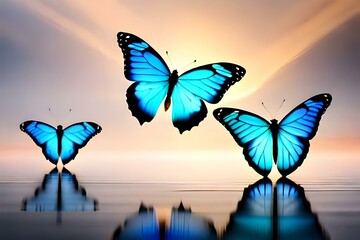 butterfly on the background generating by AI technology