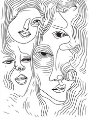 Symphony of Feminine Grace: Exquisite Hand-Drawn Portraits Celebrating the Beauty of Women
