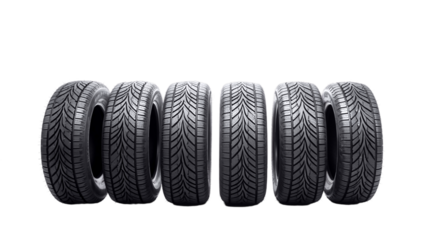 Transparent road-Ready: Car Tires in Row - Captivating Stock Image for Sale. Transparent background