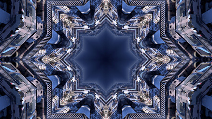 city factory base facility space futuristic mechanical Sci-Fi building kaleidoscope 3D illustration CG background