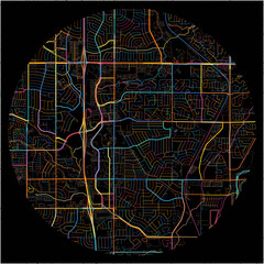 Colorful Map of Thornton, Colorado with all major and minor roads.