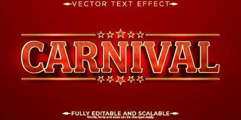 Editable text effect, carnival circus text style