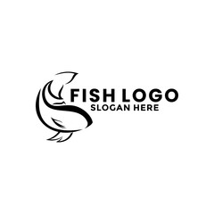 Fish simple Logo icon vector, fish line illustration logo template