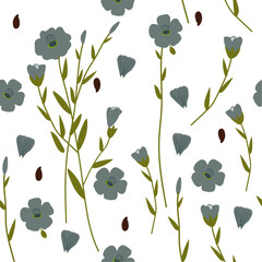 Seamless floral pattern linen 