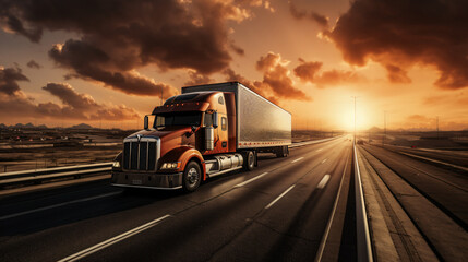 Obraz na płótnie Canvas Delivery truck on highway