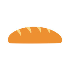 French bread vector illustration icon on isolated white background.