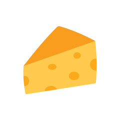 A piece of cheese icon. Vector illustration cartoon flat style.