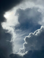 Fototapeta na wymiar overcast sky, clouds and clouds, with gaps of blue sky
