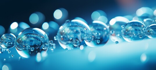 Clear air bubbles. Transparent water droplets. Generative AI technology.