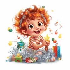 Christmas Themed Character Graphics Element created with Generative AI