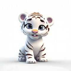 Cute Tiger 3d animation Made with Generative AI